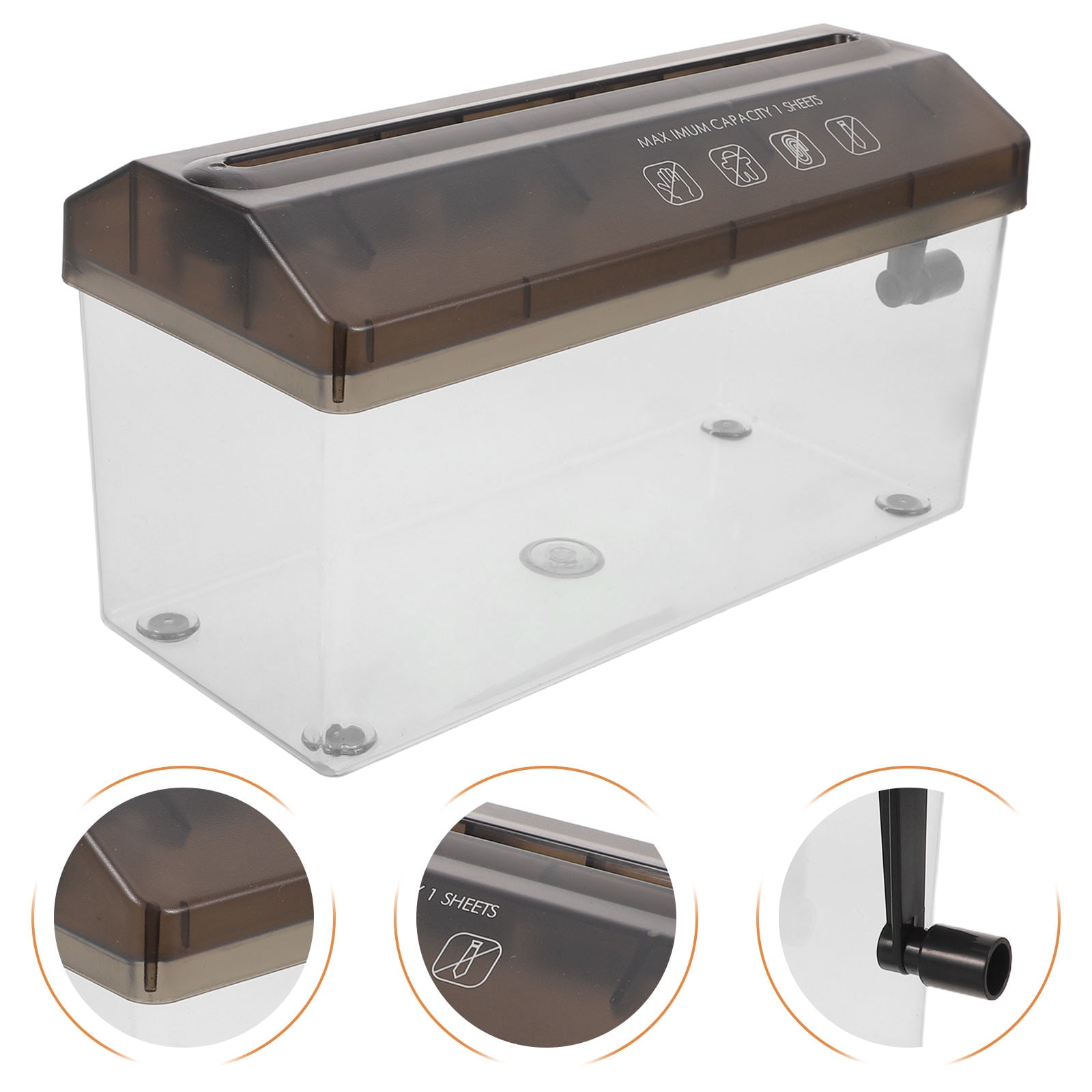OULII Portable Manual Paper Shredder Black Compact Desktop Hand Crank for Home Office Use