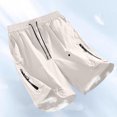thumbnail image 1 of Sentmoon Cargo Shorts for Men Elastic High Waist Athletic Shorts with Zipper Pockets Men Loose Drawstring Solid Color 2025 Summer Golf Shorts Trendy for Sports Practice White XL, 1 of 5