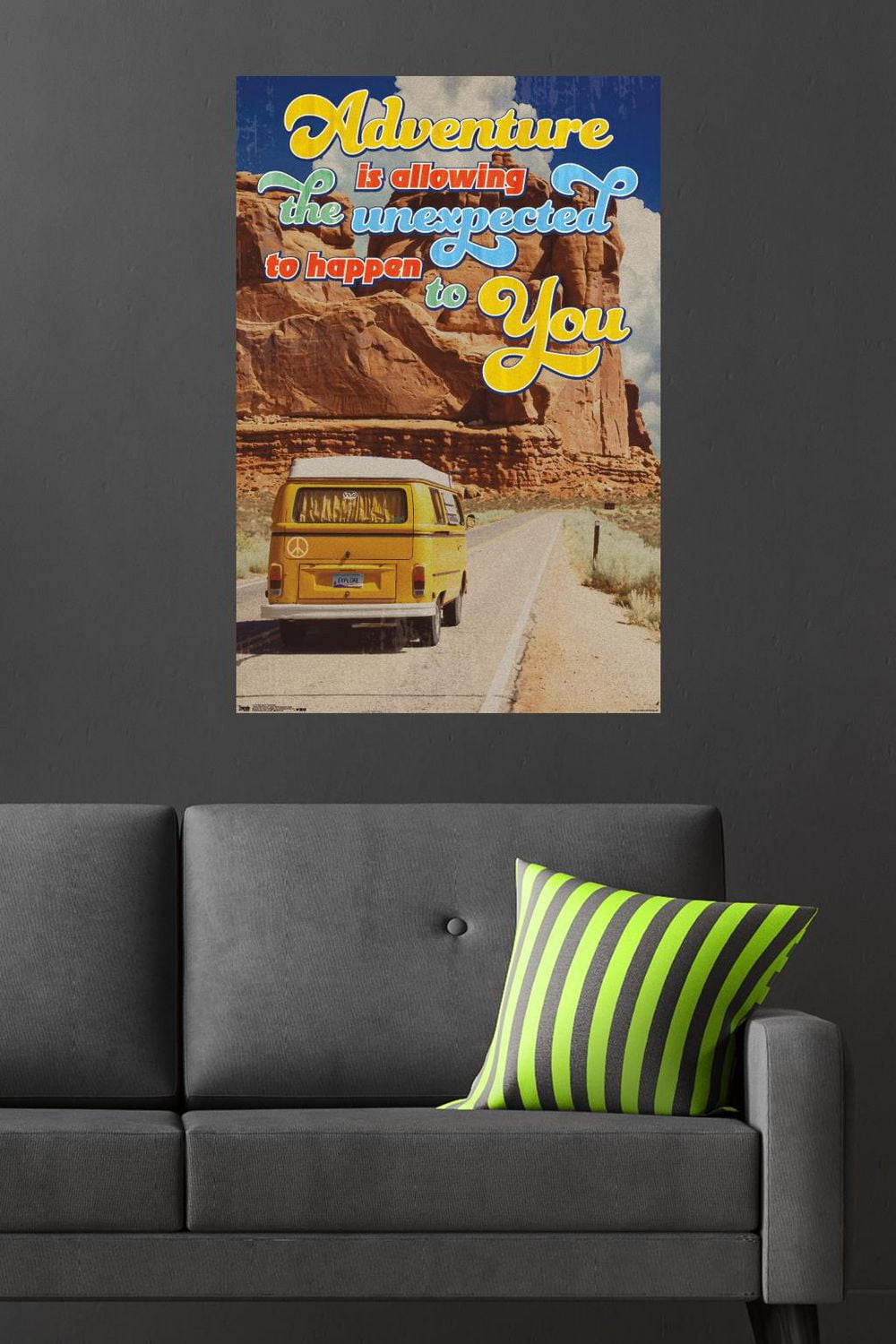 Old Red Truck - Adventure Is Allowing The Unexpected Wall Poster, 22.375" x 34"