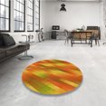 thumbnail image 4 of Ahgly Company Tapis d'Intérieur Ronds Transitionnels Lavables à la Machine Orange Rouge Orange, 4 Pieds Rond, 4 of 7