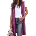 thumbnail image 1 of Cardigan Kimono Léger Sans Manches à devant Ouvert avec Poches pour Femme, Décontracté, 1 of 6