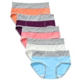 thumbnail image 1 of RKSTN Womens Underwear Cotton High Waist Stretch Briefs Soft Full Coverage Patchwork Color Breathable Stretch Panties 5 Pack, 1 of 5