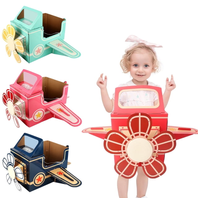 Wearable Airplane Cardboard Clothing Easy To Assemble And Lightweight Used For Creative Pretend Games And Parental Interaction