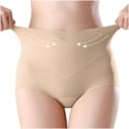 thumbnail image 2 of Womens Stretch High Waisted Seamless Underwear No Show Tummy Control Panties Soft Postpartum Full Coverage Briefs, 2 of 7