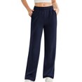 thumbnail image 2 of Womens Sweat Pants, Fashion Casual Solid Color Waist Sweatpants with Side Pockets, 2 of 7