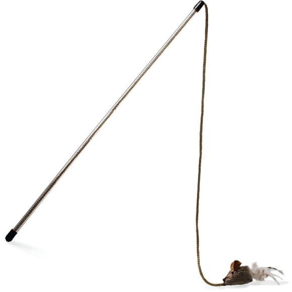 Quirky Kitty Tethered & Feathered Jouet Pour Chat Avec Baguette Sonore Et Souris