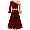 thumbnail image 1 of RUNQHUI Robe de Danse Métallique Dorée pour Filles, Prière Lituricale Rouge 10, 1 of 7