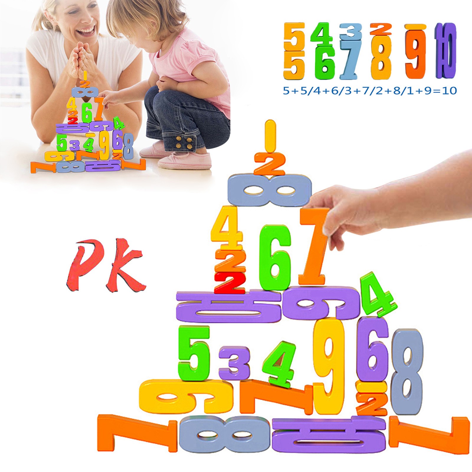 TopLLC Children's Puzzle Enlightenment Numerical Cognition Addition And Subtraction Stacking Music Toys Ornaments Parent-child Early Education Brainpower Toys 30pcs jigsaw puzzle