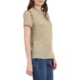thumbnail image 4 of INSPIRE CHIC Blouse Décontractée à Manches Courtes pour Femme, Volants, Pois, Col Rond, Hauts, TG Beige Foncé, 4 of 7