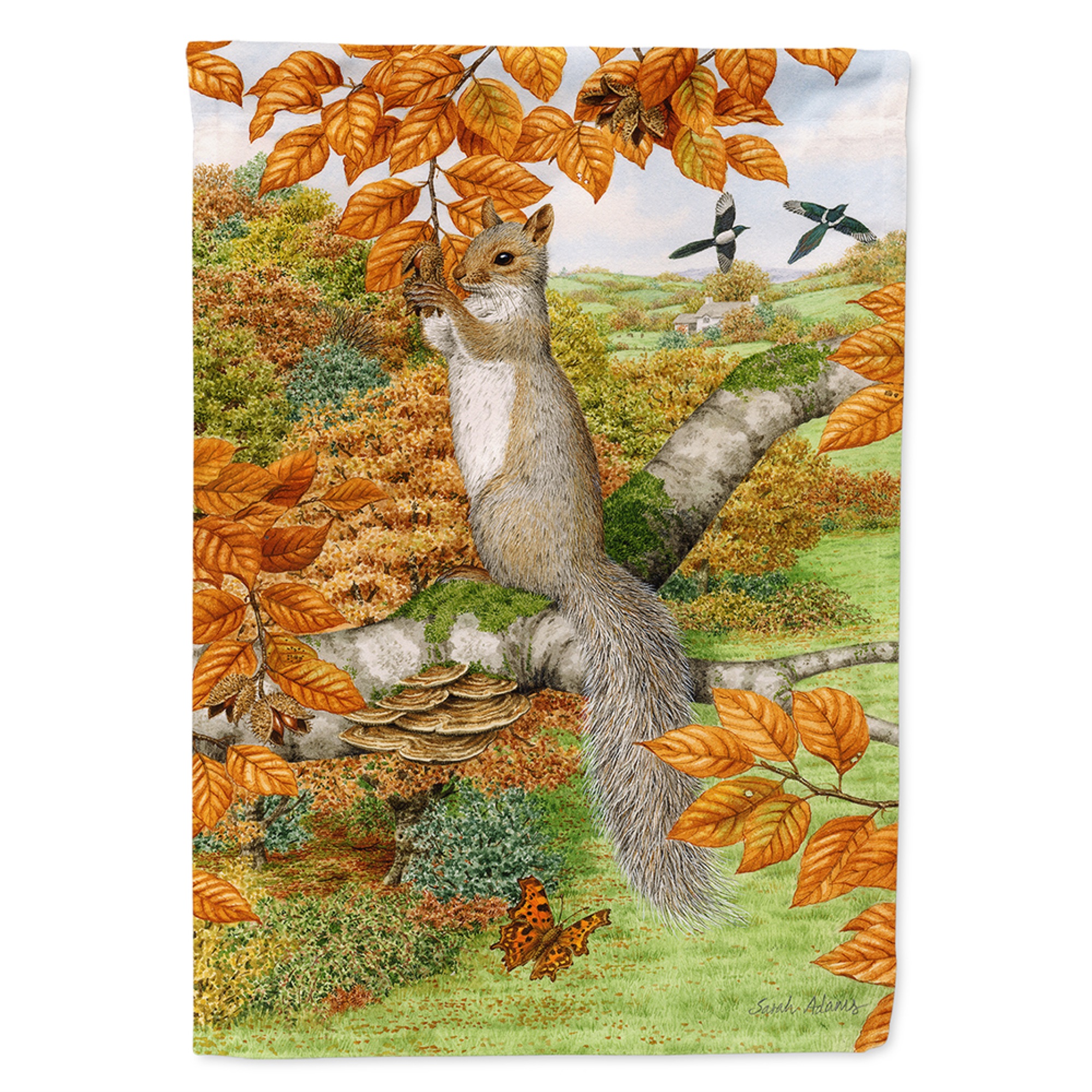 Carolines Treasures ASA2074CHF Drapeau Écureuil Gris en Toile Taille Maison