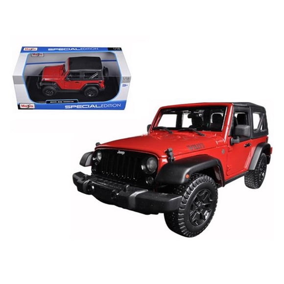 Maisto 2014 Jeep Wrangler Willys Rouge 1-18 Voiture Modèle Moulée sous Pression