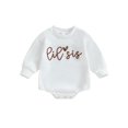 thumbnail image 1 of Faithtur Sister Matching Romper Outfits Letter Print Long Sleeve Round Neck Sweatshirt Toddler Fall Clothes, 1 of 9