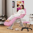 thumbnail image 2 of Costway 72" Massage Bed with Hydraulic Stool Adjustable Backrest & Legrest Storage Boxes Pink, 2 of 10