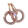 thumbnail image 1 of TopLLC Boucles d'Oreilles pour Femmes Mode Luxe Boucles d'Oreilles à Diamant Rond Boucles d'Oreilles à Strass Pailletées pour Femmes, Créoles en Diamant pour Femmes Cadeaux Bijoux, 1 of 3