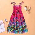 thumbnail image 2 of Robe d'Été Filles Robe de Fleurs Enfants Fille Belle Robe Bohème Plage Robes de Coton Sans Manches Arc-en-Ciel Robe de Soleil avec Collier 2-10 Ans, 2 of 9