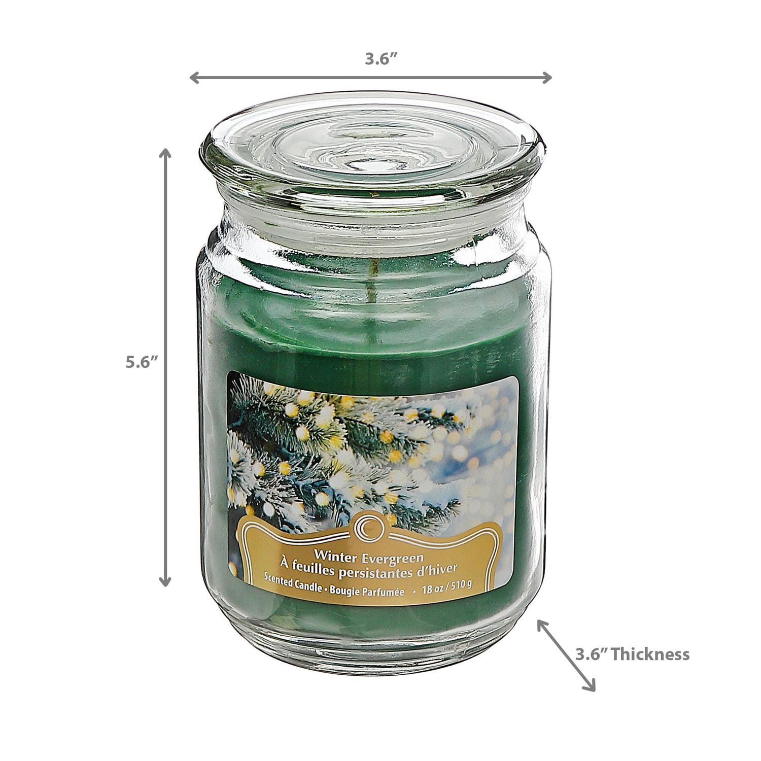 Christmas 18 Oz Scenting Band Candle Evergreen - Ensemble De 2