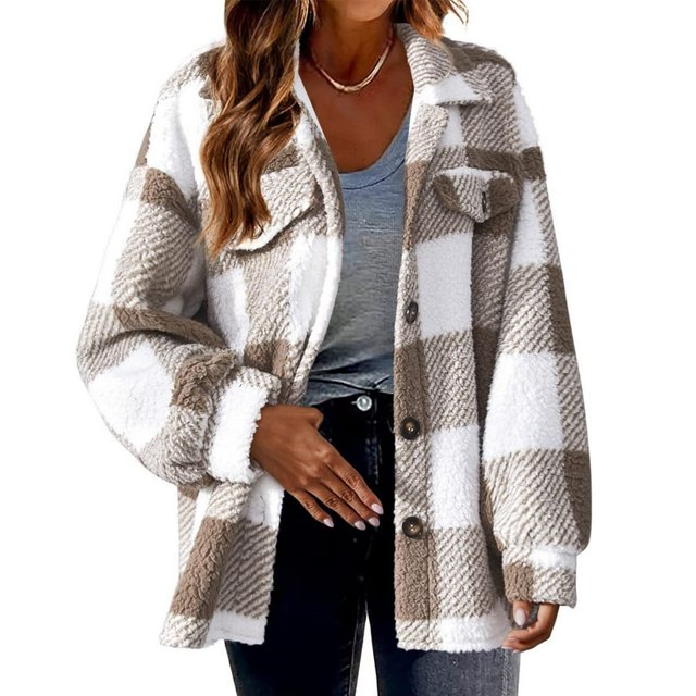 MASRIN Chandails en Molleton Graphiques pour Femmes Grande Taille Hauts pour Femmes Automne Décontracté Manches Longues Col Rond Chandails en Molleton avec Poches Couleur Unie Coupe Ample Blouse Chemises Femmes Manches Longues Hauts et Blouses