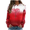 thumbnail image 2 of Qertyioot T-Shirt Graphique pour Femmes de la Saint-Valentin à Manches Longues, Blouse Ample Imprimée Mode à Col Rond, Hauts Décontractés, 2 of 5