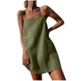 thumbnail image 2 of FcBaudy Robe Sans Manches à Encolure Carrée, Robes pour Femmes, Robes d'Été pour Femmes Mode Femmes Été Décontractée Unie avec Poches Camis Sans Manches Robe Mini Robe Femme, 2 of 6