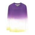 thumbnail image 4 of T-Shirts pour Femmes à Col en V à Manches Longues Imprimés Décontractés Amples, 4 of 6