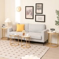 thumbnail image 3 of Gymax 2PCS Marble Top Round Side Table 19.5''x19.5'' End Table w/Golden Metal Frame Gold, 3 of 10