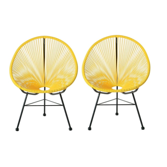 ACAPULCO CHAIR Wire Chair-JAUNE ENSEMBLE DE 2