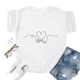 thumbnail image 4 of LUOGENLI T-shirts pour Femme pour Femmes Saint-Valentin à Manches Courtes Printemps et Été Tout Imprimé Motif Mode Ample Col Rond Haut T-Shirt 4TG T-shirts pour Femmes T-shirts Graphiques T-shirts Fête de la Saint-Patrick Blanc P, 4 of 4