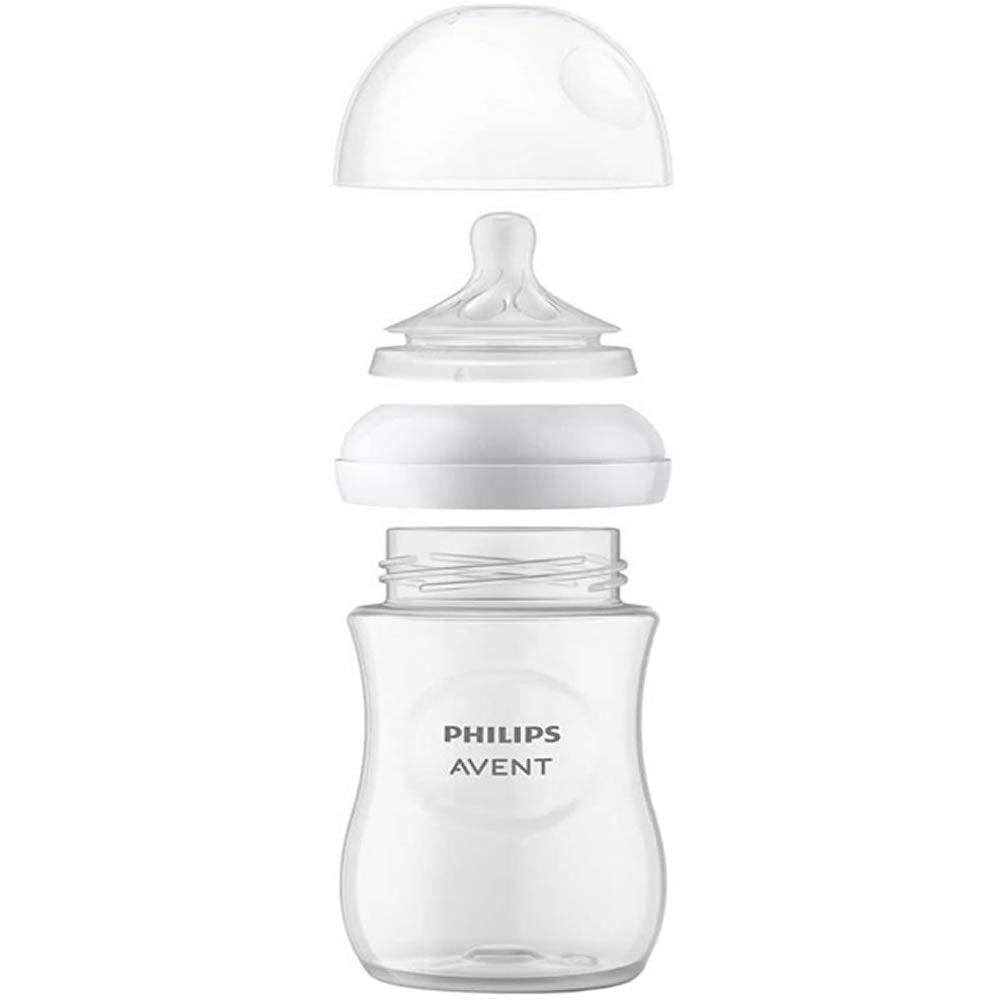 Philips Avent Natural Baby Bottle With Natural Response Nipple, Clear, 3x4oz Bottles, SCY900/03