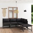 thumbnail image 1 of vidaXL 5 Piece Garden Lounge Set with Cushions Poly Rattan Grey, 1 of 5