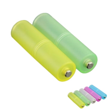 KAKOWELY AAA to AA Battery Adapter 2 PCS New AAA to AA Size Cell Battery Converter Adaptor Holder Case (Random Color)1.97"X1.93"X0.51"