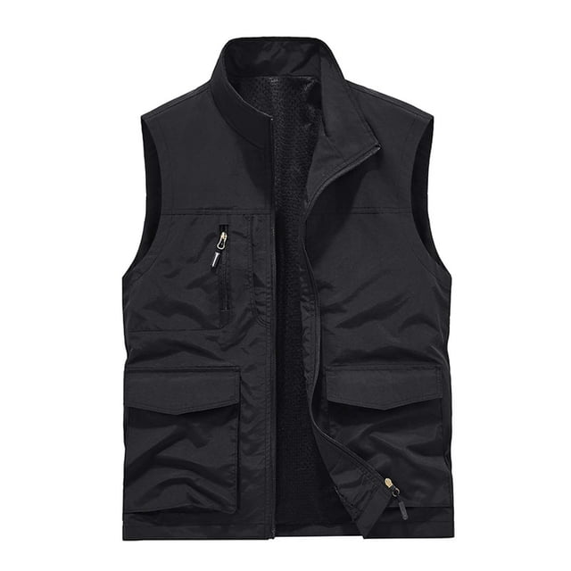 Birdeem Mens Work Clothes Jacket Solid Color Stand Collar Multiple Pockets Outdoor Sports Photography Leisure Coat