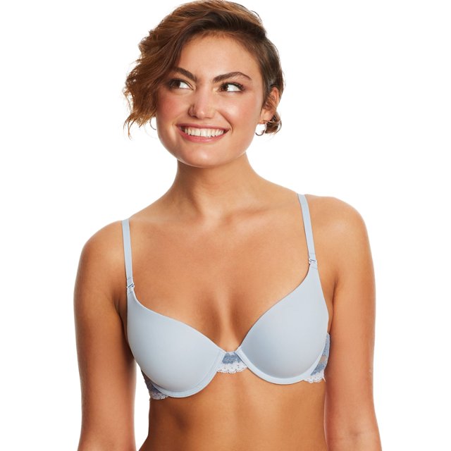 Maidenform Womens Natural Boost Demi Bra, 38D, Ciel Blue/Frontier Blue