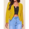 thumbnail image 4 of Women'S Short Blazer, Work/Casual Long Sleeve Front Opening Jacket with Pockets Yellow L, 4 of 8