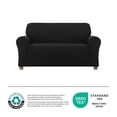 thumbnail image 3 of SmartFit Pixel Soft Stretch Loveseat Slipcover, 1-Piece, Black, 3 of 9