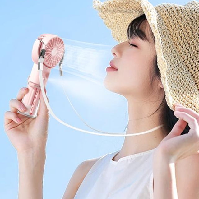 Portable Misting Fan,USB Rechargeable Neck Fan,4 Speed Airflow,Personal Cooling Fan,Water Spray Function,Hands-Free Design,for Travel Home Office Holiday Gifts