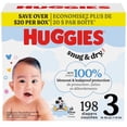 thumbnail image 1 of Huggies Snug & Dry Baby Diapers, Size 3 (16-26 lbs), 198 Count, 1 of 7