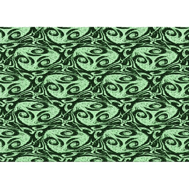 Ahgly Company Machine Washable Indoor Rectangle Transitional Pastel Green Area Rugs, 6' x 9'