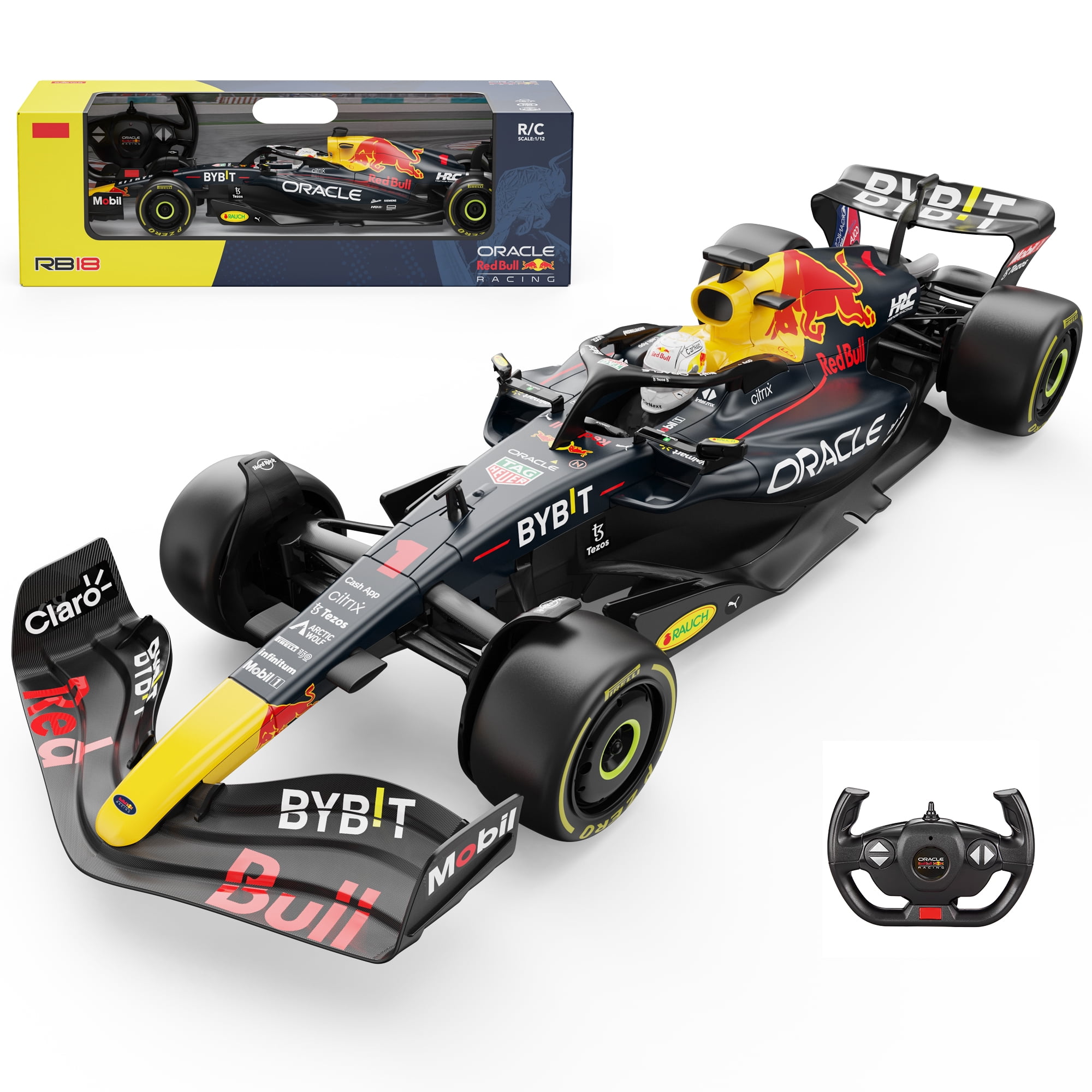 VOLTZ TOYS Licensed Red Bull RB18 F1 RC Car 1:12 Scale Remote Control Race Car with 2.4GHz, LED Lights, Toy for Kids & Adults