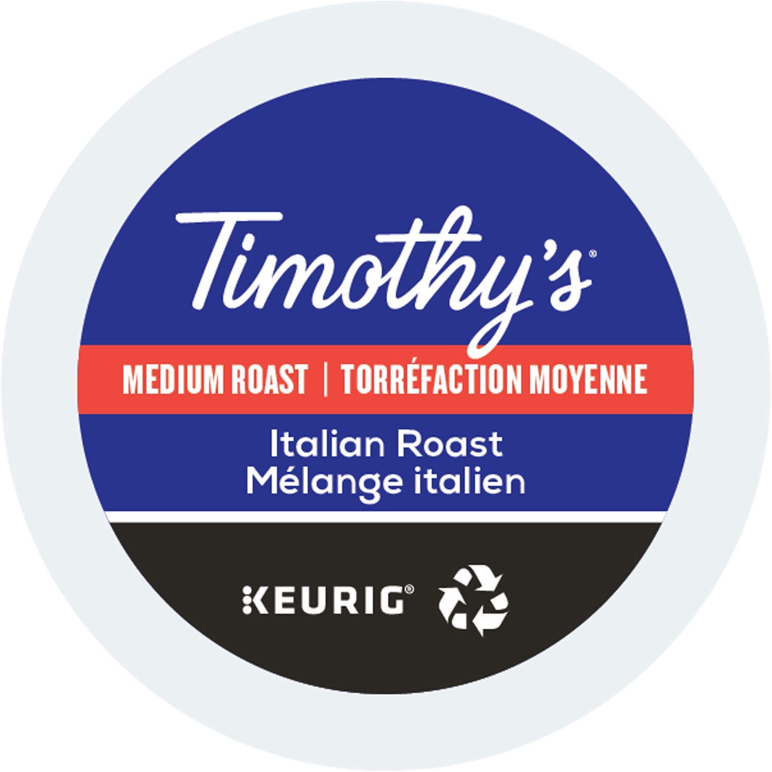 Timothy's, Italian Roast, Single-Serve Keurig K-Cup Pods, Medium Roast Coffee, 48 Count (2 Boxes of 24 Pods)