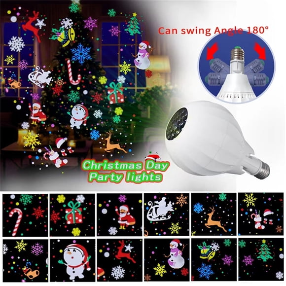 Christmas Projector Lights Bulbs,Snowfall Christmas Light Projector Bulbs,Indoor Outdoor Holiday Projector Lights,Projection Light Bulbs Christmas Holiday Lights,Colorful Rotating Light Bulbs