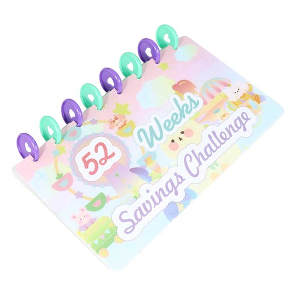 52 Weeks Savings Book Cash Hole 8-Hole Loose Leaf Storage Book Card Album Book Storage for Kids