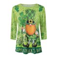 thumbnail image 4 of QIPOPIQ T-Shirts à Manches Longues pour Femmes à Col Rond St. Patrick's Day T-Shirts Tunique T-Shirt Imprimé Shamrock T-Shirt Vert Chanceux T-Shirt à Col Rond St Patricks Day T-Shirts Manches 3/4 Hauts T-Shirt Offres de Chemises des Fêtes, 4 of 4