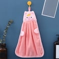 thumbnail image 4 of Ohufall Household Hanging Hand Towels Corals Fleece Solid Color Children's Hand Towels Cute Piglet Style Small Hand Towels For Bathroom Soft Hand Towels, 4 of 5