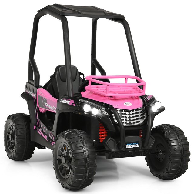 Gymax 12V Batter Powered Kids Ride on Car UTV Truck w/ Remote Control Music MP3 Pink