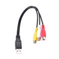 thumbnail image 4 of 2Pc USB Male Plug to 3 Rca Female Adapter Audio Converter Video Av A/V Cable for Hdtv Tv Television Wire Cord, 4 of 7