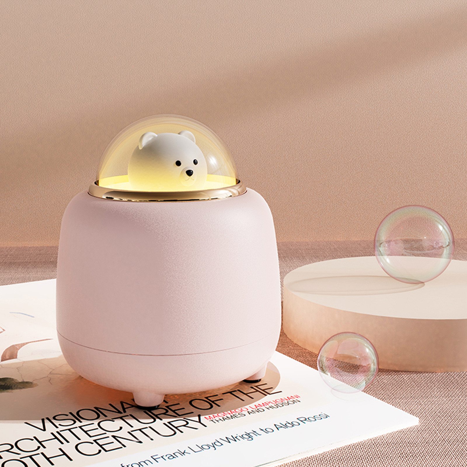 COFEST Space Capsule Bluetooth Speaker Cute Pet Healing Night Mini Wireless Speaker， High Volume Portable Suitable for Desktop/Car Pink