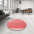 thumbnail image 4 of Ahgly Tapis Rond Lavable en Machine Intérieur Transitionnel Rose Corail Clair, 8 Pieds Rond, 4 of 7