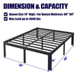 thumbnail image 4 of ULIESC 14 Inch High Queen Bed Frame No Box Spring Needed, Heavy Duty Metal Platform Bed Frame Queen with Round Corners, Easy Assembly and Noise-Free, Black, 4 of 8