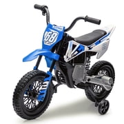 Kids Electric Dirt Bike 12V - Blue with Training Wheels for Toddlers