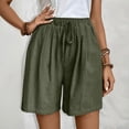 thumbnail image 2 of Timegard Shorts for Women Elastic High Waist Straight Leg Lightweight Casual Ruched Solid Color Shorts, 2 of 9